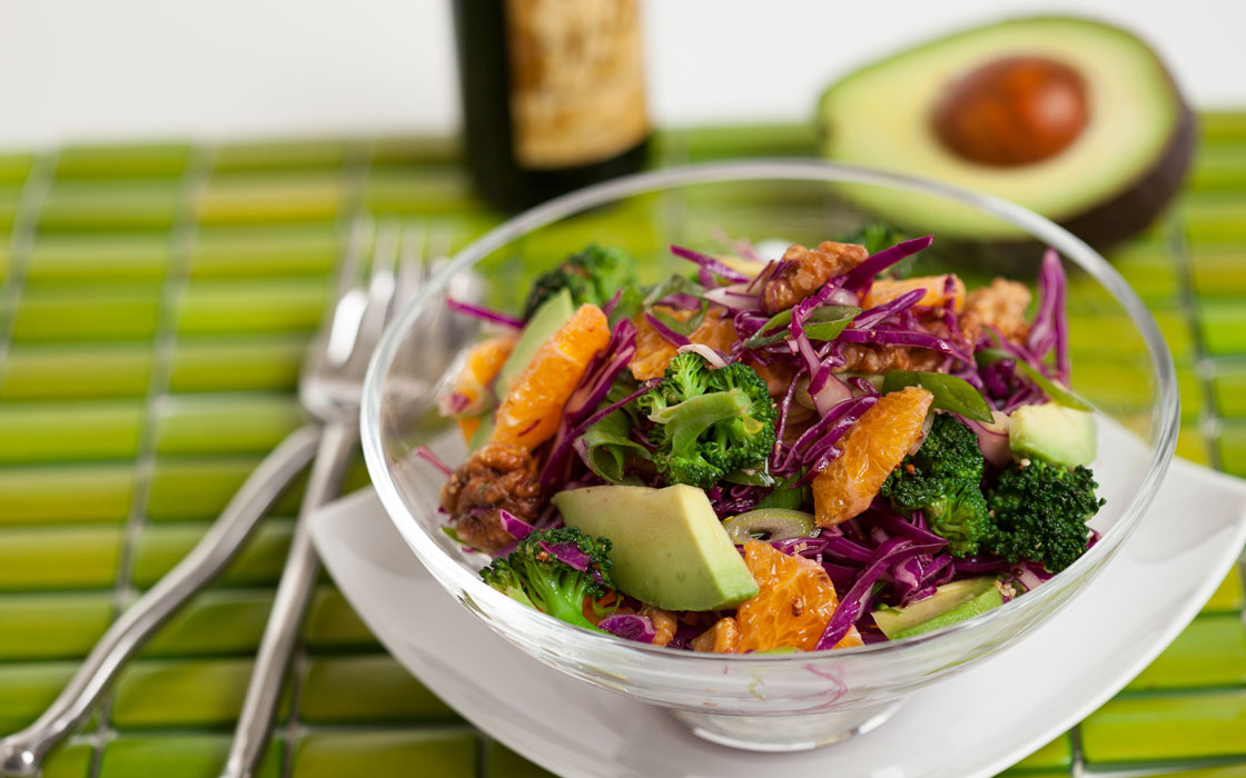 red cabbage and orange salad