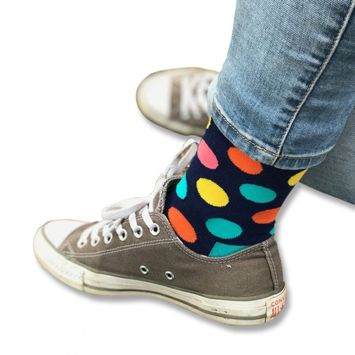 Spotty socks in shoes