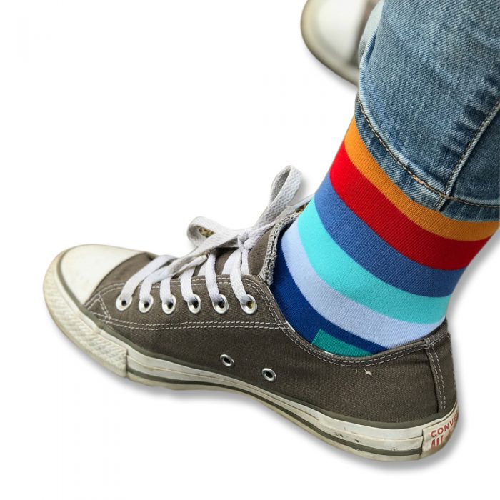 Stripey socks in shoes