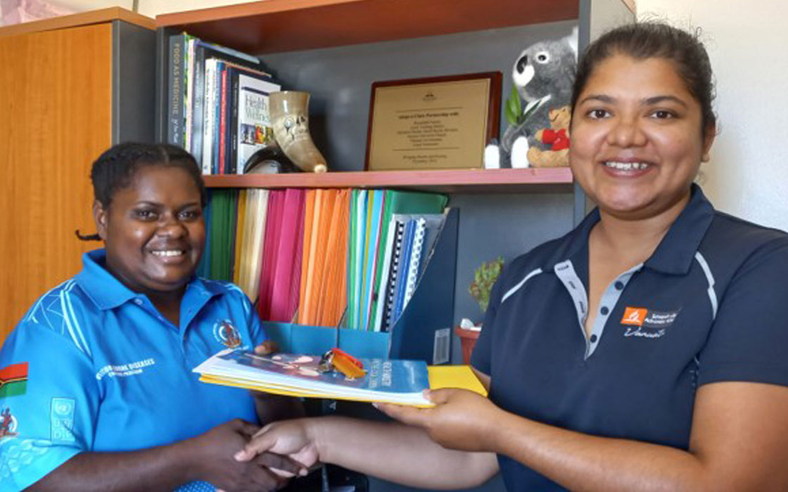 Follow the footsteps of Vanuatu, handover to Mrs Lekon Tari